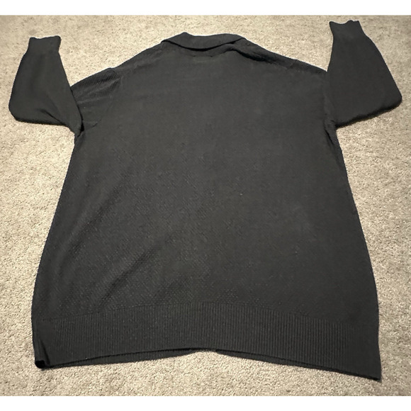 Oak Hill Shawl Men 3XLT Cardigan 100% Cotton Shawl Collar Knit Charcoal Gray - Picture 2 of 8